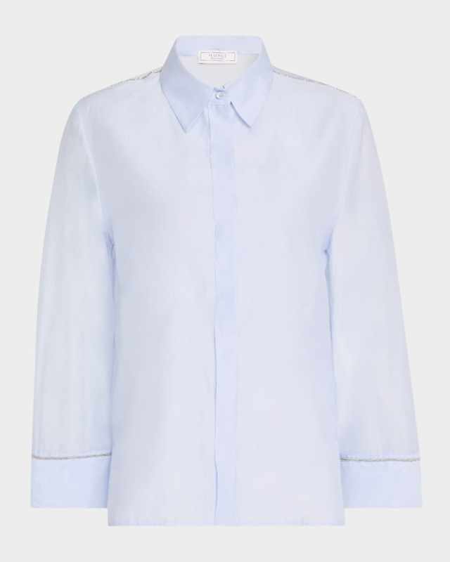 Sheer Chain-Trim Shirt